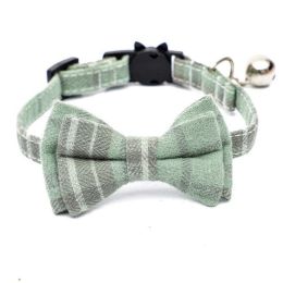 Cotton Plaid Cat Collar Collar
