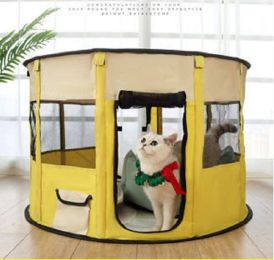 Portable Pet Soft Playpen;  Pop up Tent Indoor & Outdoor Use Durable Paw Kennel Cage;  Waterproof Bottom Removable Top Puppy Pen