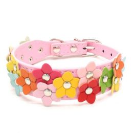creative flower collar (Color: Pink, size: M)