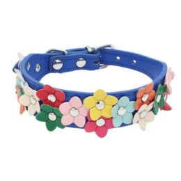 creative flower collar (Color: Deep Blue, size: M)