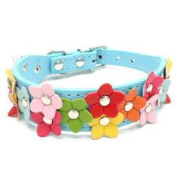 creative flower collar (Color: Sky Blue, size: S)