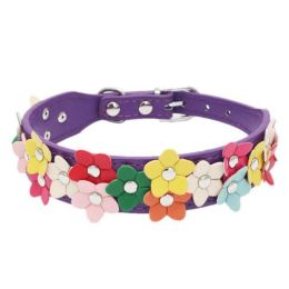 creative flower collar (Color: Purple, size: Xs)