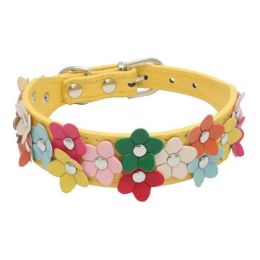 creative flower collar (Color: Yellow, size: M)