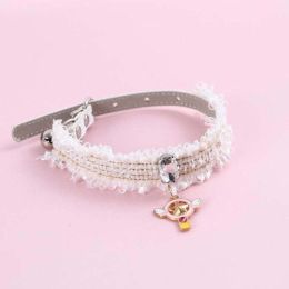 Jewelry Pet Dog Collars (Color: Pink, size: S20-28Cm)