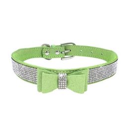 Leather Bow Dog Collar (Color: Color5, size: Xs)