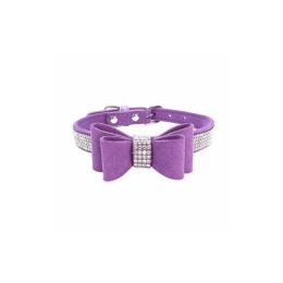 Leather Bow Dog Collar (Color: Color11, size: Xs)