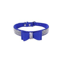 Leather Bow Dog Collar (Color: Color8, size: Xxs)