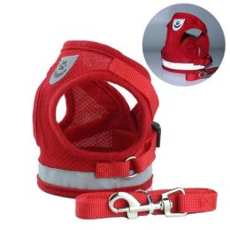 reflective cat harness and leash set (Color: Red, size: Xl)