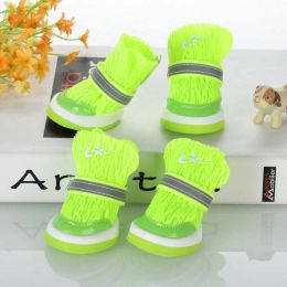 Wholesale pet dog shoes soft bottom reflective breathable sneakers (Color: Green, size: Number 3)