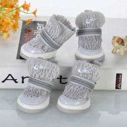 Wholesale pet dog shoes soft bottom reflective breathable sneakers (Color: Grey, size: Number 3)