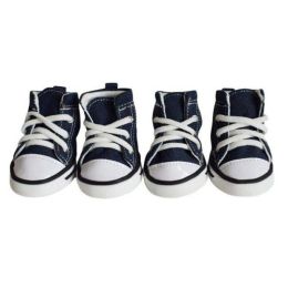 Wholesale 4pcs/set waterproof puppy short boots (Color: Black, size: Xl)
