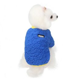 cat and dog clothes autumn and winter warm and fleece (Color: Blue, size: Xxl)