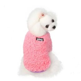 cat and dog clothes autumn and winter warm and fleece (Color: Pink, size: Xxl)