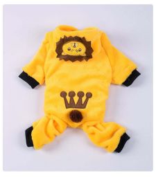 Cartoon Animal Plush Dog Onesie (Color: Lion, size: Xl)