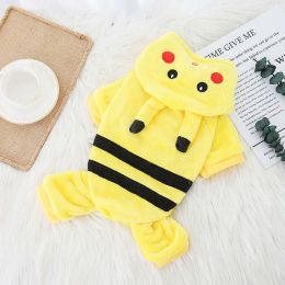 Cartoon Animal Plush Dog Onesie (Color: Pikachu, size: L)