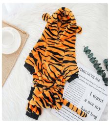 Cartoon Animal Plush Dog Onesie (Color: Tigers, size: M)