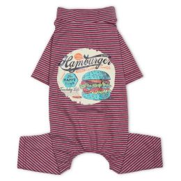 Touchdog Onesie Lightweight Breathable Printed Full Body Pet Dog T-Shirt Pajamas (Color: Red, size: large)