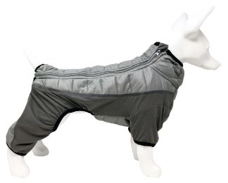 Pet Life 'Aura-Vent' Lightweight 4-Season Stretch and Quick-Dry Full Body Dog Jacket (Color: Grey, size: large)