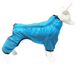 Pet Life 'Aura-Vent' Lightweight 4-Season Stretch and Quick-Dry Full Body Dog Jacket (Color: Blue, size: large)