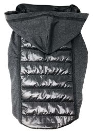 Pet Life 'Apex' Lightweight Hybrid 4-Season Stretch and Quick-Dry Dog Coat w/ Pop out Hood (Color: Black, size: large)